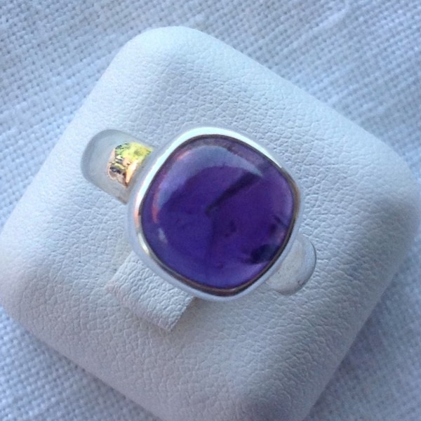 Ring Amethyst Cabochon, 925er Silber