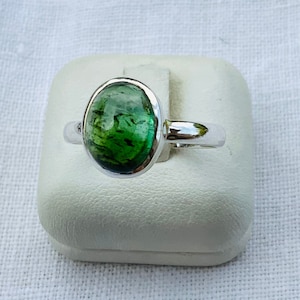 Beautiful tourmaline ring green, size 18 1/2 image 1