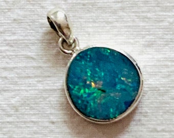 Large pendant of genuine Australian opal, 925 silver