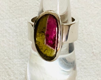 Beautiful tourmaline ring, 925 silver, unique
