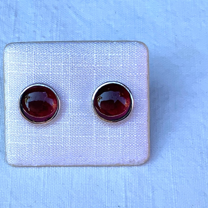 Garnet earrings, 925 silver image 1