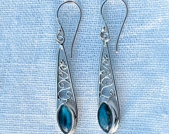 Earrings Labradorite, 925 Silver