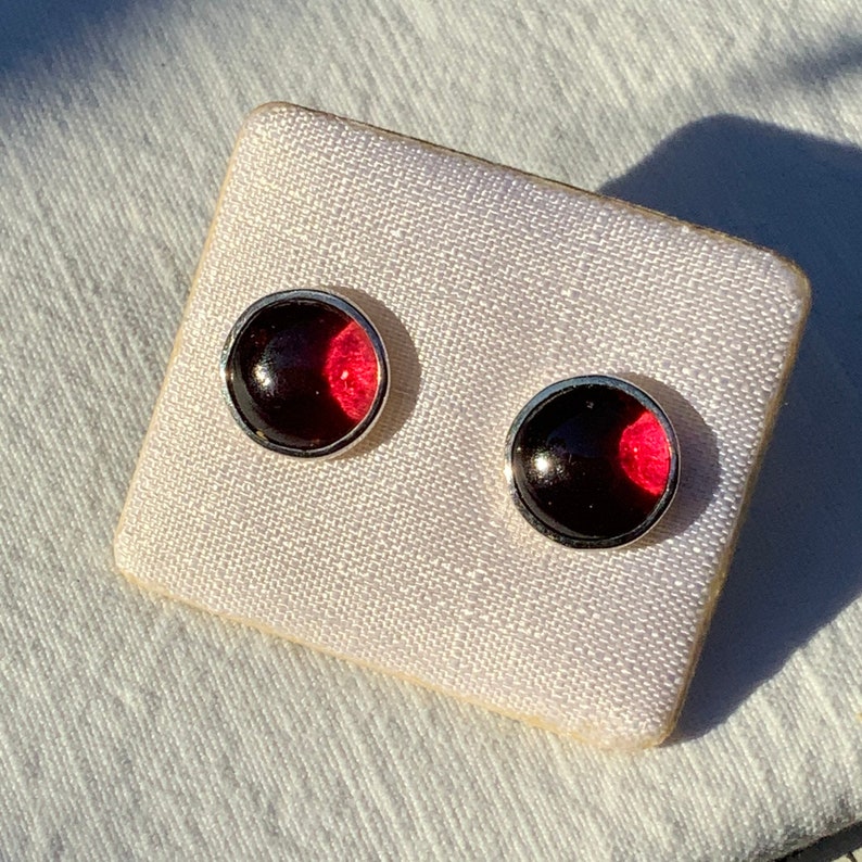 Garnet earrings, 925 silver image 3