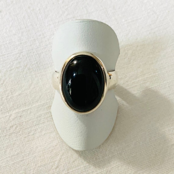 Ring Onyx, 925er Silber, Stein 15 x 20 mm