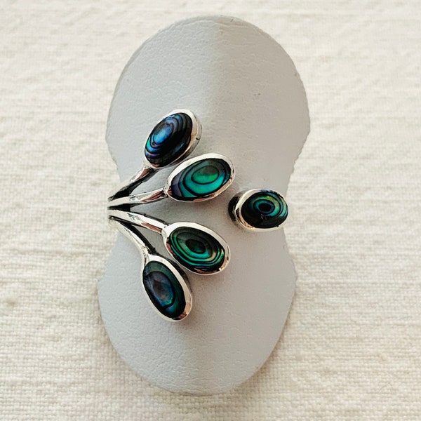 Besonderer Ring Abalone, 925er Silber