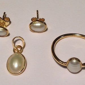 Ring, hänge, örhängen, silverpläterad, olika stenar