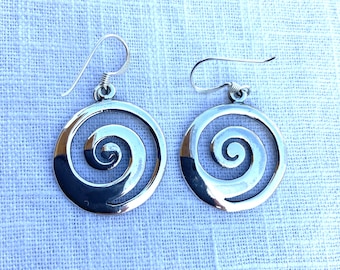 Kolczyki srebrne, spiralne