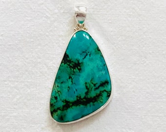 pendant, turquoise, silver