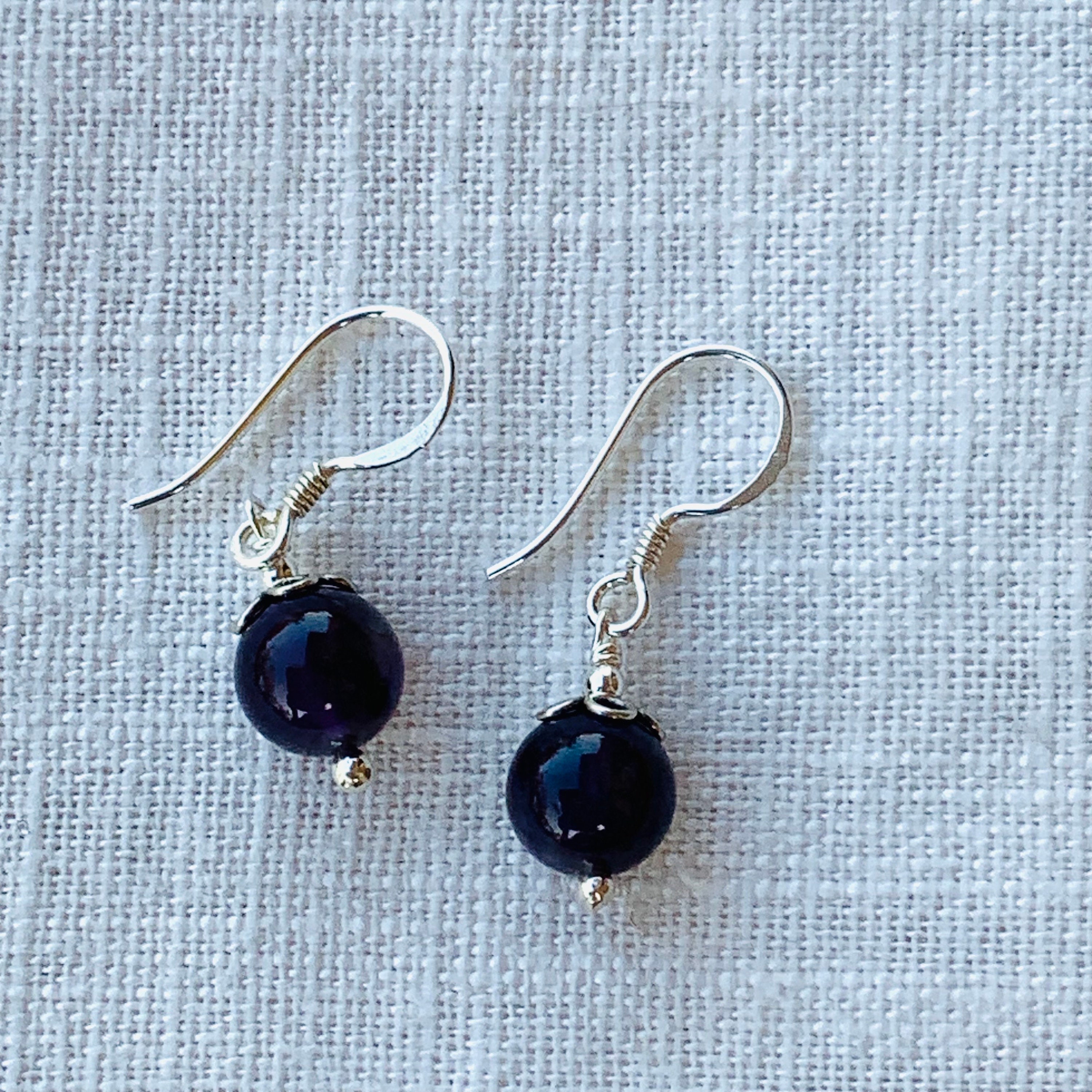 Orecchini A Palla In Ametista Vera E Argento 925 Con Zirconi – 9mm – NKlaus 11207 - 4