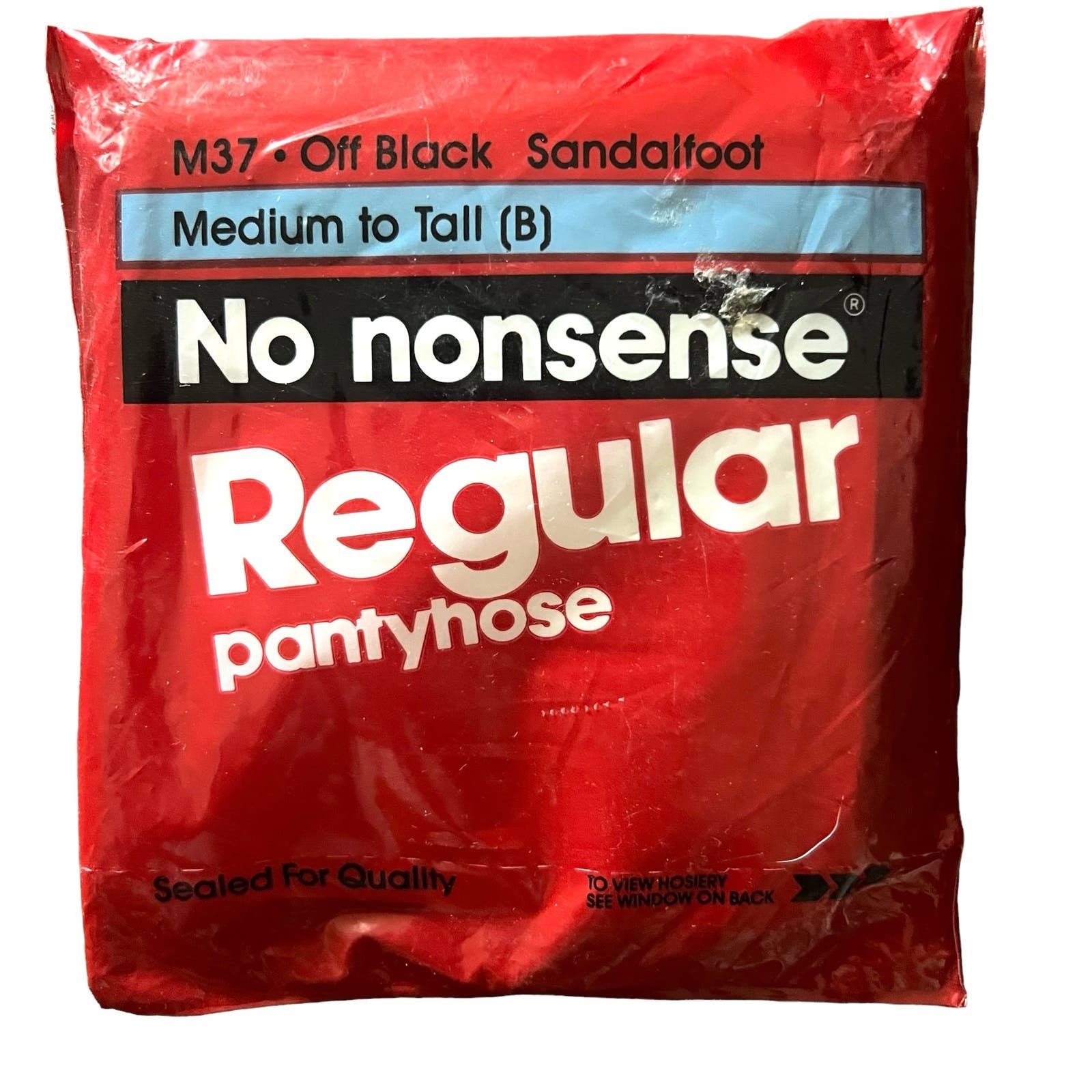 Vintage 1991 No Nonsense Regular Pantyhose off Black Size B MED