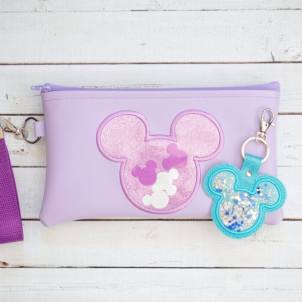 Mouse Party Bag (2 Sizes) With Mouse Key Fob! - Digital Embroidery File, 5x7 and 6x10, In The Hoop, NOT A PHYSICAL PRODUCT