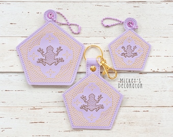 Chocolate Frog Key Fob and Dangles (Set of 3) - Digital Embroidery File, 4x4, In The Hoop, NOT A PHYSICAL PRODUCT