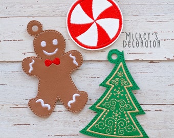 Christmas Bag Tags (Set of 3) - Digital Embroidery File, 4x4, In The Hoop, NOT A PHYSICAL PRODUCT