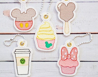 Snack Goals Dangles / Charms (Set of 5) - Archivo de bordado digital, 4x4, In The Hoop, NO ES UN PRODUCTO FÍSICO