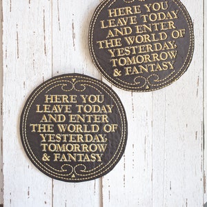 Entrance Sign Drink Coaster - Digital Embroidery File, 4x4, In The Hoop, NOT A PHYSICAL PRODUCT