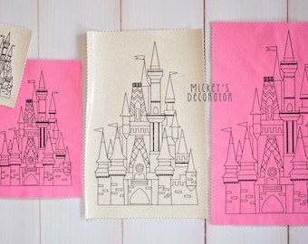 Castle Outline (Set of 4) - Digital Embroidery File, 4x4, 5x7, 6x10, 7x11, In The Hoop, NOT A PHYSICAL PRODUCT