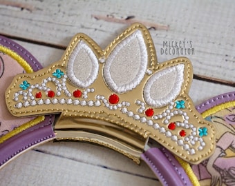 Lost Princess Crown (Middle Piece For Ears) - Digital Embroidery File, 4x4, In The Hoop, NOT A PHYSICAL PRODUCT