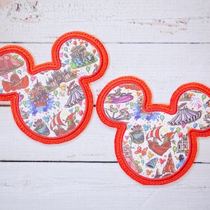 Mouse Applique Drink Coasters - Digital Embroidery File, 4x4, In The Hoop, NOT A PHYSICAL PRODUCT