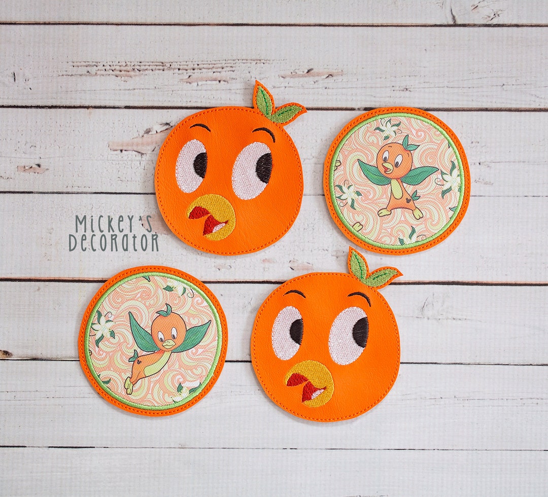 Bird Drink Coasters (set of 2 Files) - Digital Embroidery File, 4x4, in ...
