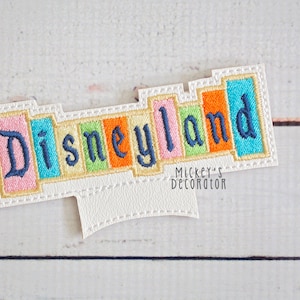 Disneyland Sign (Middle Piece For Ears) - Digital Embroidery File, 4x4, In The Hoop, NOT A PHYSICAL PRODUCT