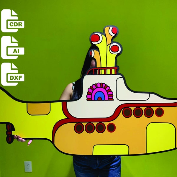 vector the beatles yellow submarine cnc laser