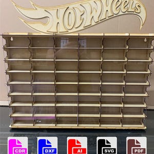 Hot Wheels Display Laser Cut File, Hot Wheels Collector Laser Cut File, CNC, Acrylic Doors