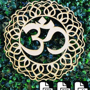 om file vettoriale tagliato al laser, decorazione murale, file digitale, mandala om