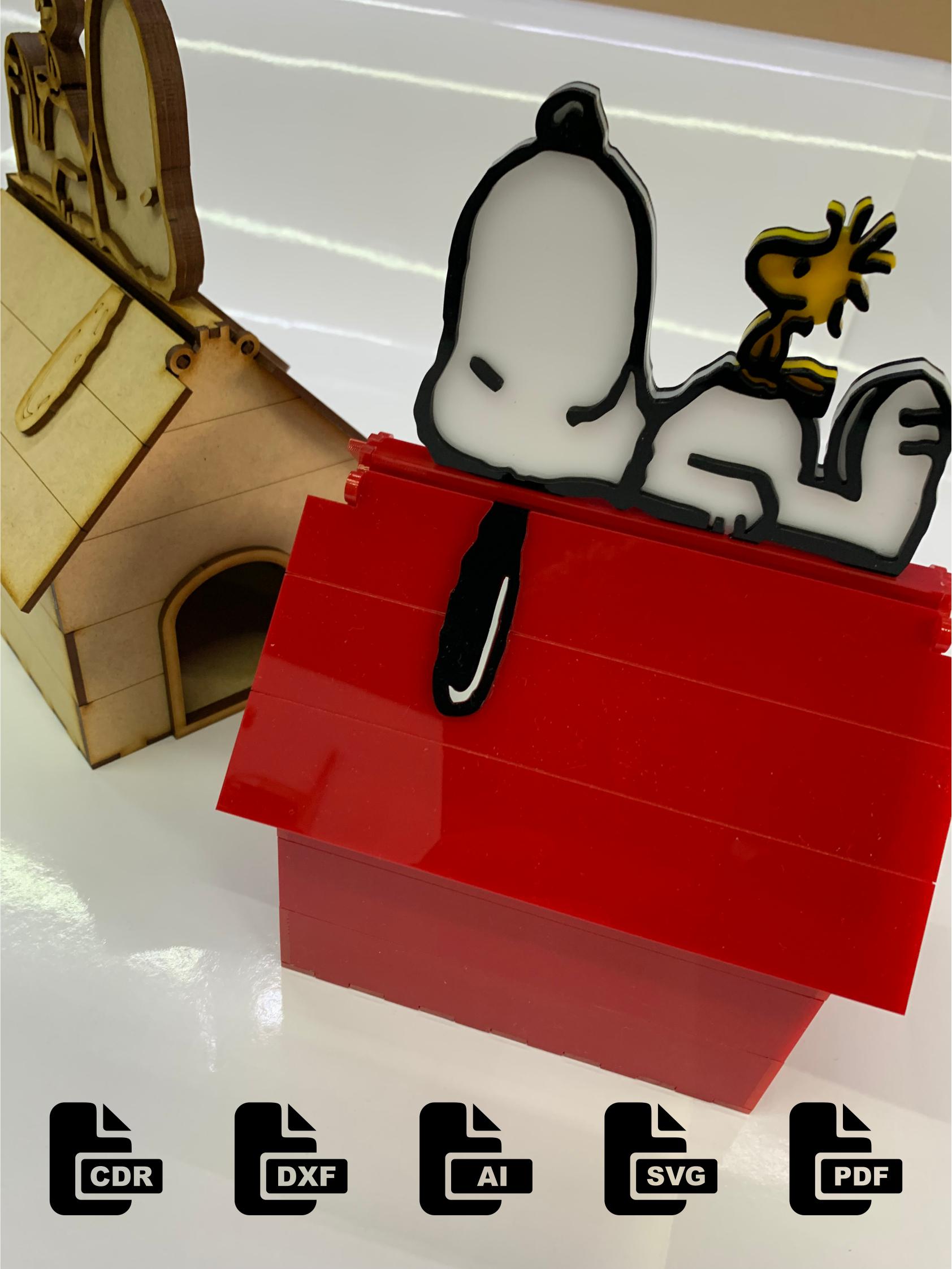 Snoopy House Box, Laser Cut File, CNC File, Snoopy House-shaped