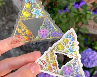 Floral Triforce 3” Sticker ~ BotW Version