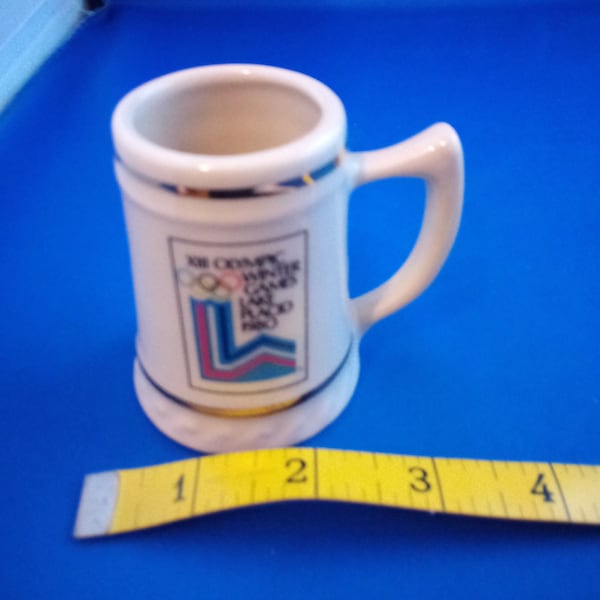 Vintage Mini souvenir stein Lake Placid 1980 Olympics