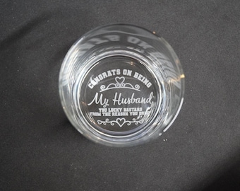 Personalized Whiskey Glass for Husband, Unique Bourbon Gift, Dad's Christmas Present