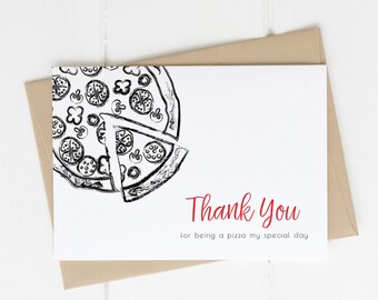 Pizza Thank You Card - Etsy