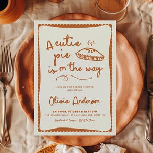 Cutie Pie Baby Shower Invitation Template | Editable A Little Cutie Pie is on the Way Baby Shower Invite Download S912