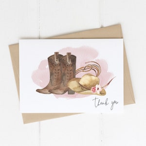 Cowgirl Danke Karte Druckbare Bearbeitbare Vorlage | Mädchen 1 Geburtstag | Wild Western 2. Rodeo Bday Dankeskarte S232