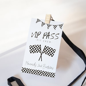 VIP Boxencrew Pass Vorlage | Bearbeitbar ZWEI Fast Pit Pass Bedruckbares Abzeichen Rennwagen Dirt Bike Crew Tag S437 S439 S469 S471 S479 S493 S494 S386