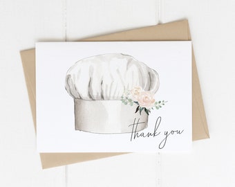 Chef Thank You card Printable Editable Template | Girl Cooking Birthday Party Thank You card | S210