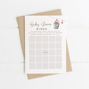 Plantilla de bingo de pesca / Plantilla editable para baby shower de niño pescador pequeño para papá Hoja de juego de bingo imprimible / Reel Excited Fish S464