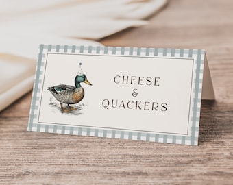 de tente de nourriture pour canard modifiable | marque-places imprimable pour garçon, un canard chanceux | Médaille d'anniversaire Petit canard S557