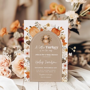 A Little Turkey Baby Shower Invitation Template