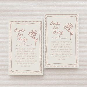 Książki dla niemowląt w rozkwicie dla niemowląt | Edytowalny ręcznie rysowany kwiatek Baby in Bloom Przynieś książkę Baby Shower Printable S856