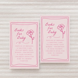 Baby in Bloom Bücher für Baby Insert Template | Bearbeitbare Hand gezeichnete Mädchen Baby in Bloom Blumenstrauß Bringen Sie eine Buch-Baby-Dusche Printable S765