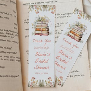 A New Chapter Bookmark Template | Editable Her Next Chapter Begins Bridal Shower Bookmark Gift Tag | DIY Book Shower S776