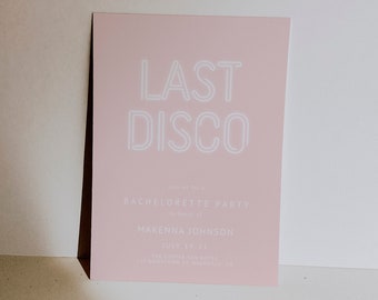 Last Disco Bachelorette Party Invitation | Editable Disco Themed Bridal Weekend Template | Bridal Shower Invite S623