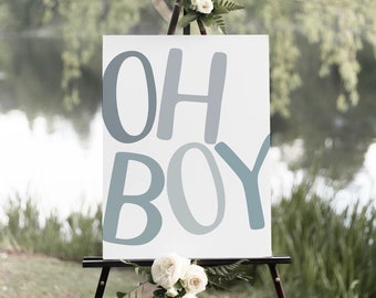 Oh Boy Printable Sign | Boy Baby Shower Decor | Oh Boy Editable Sign Template S407