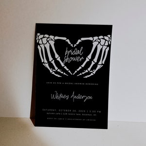 Halloween Bridal Shower Invitation Template | Editable Skeleton Fall Bridal Shower Invite S341