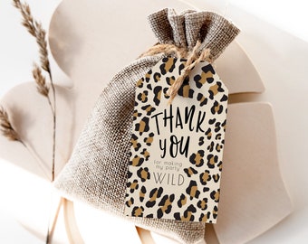 Funky Pink Leopard Print Personalized Party Thank You Cards Funky Pink Leopard Print Personalized Party Thank You Cards