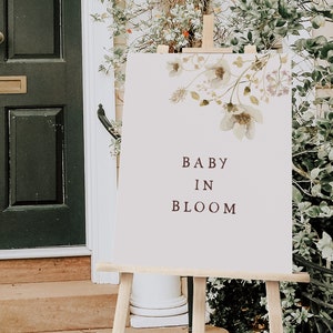 Baby in Bloom Printable Sign | Editable Wildflower Baby Shower Decor | Baby in Bloom Floral Sign Template S446