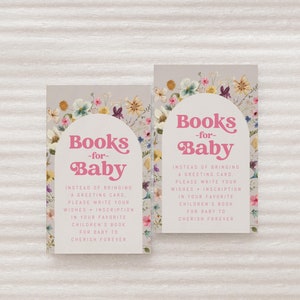 Baby in Bloom Bücher für Baby Insert Template | Bearbeitbare Wildblumen Mädchen Baby in Bloom Blumenstrauß Bringen Sie eine Buch-Baby-Dusche Printable S717