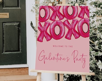 Editable Galentine's Welcome Sign Template | Valentine's Party Printable Decor | XOXO Valentine's Sign S583