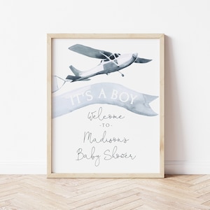 Airplane Baby Shower Welcome Sign | Precious Cargo Plane Baby Shower Welcome Decor Editable Template Up Up and Away Baby Sprinkle S204